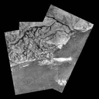Photograph of Titan's surface.